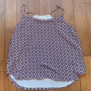 Ann Taylor LOFT pink and black patterned racerback